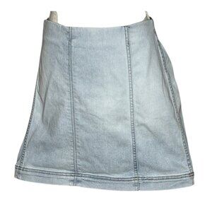 Wild Fable Light Wash Denim Mini Skirt With Front Zipper Closure Size 16